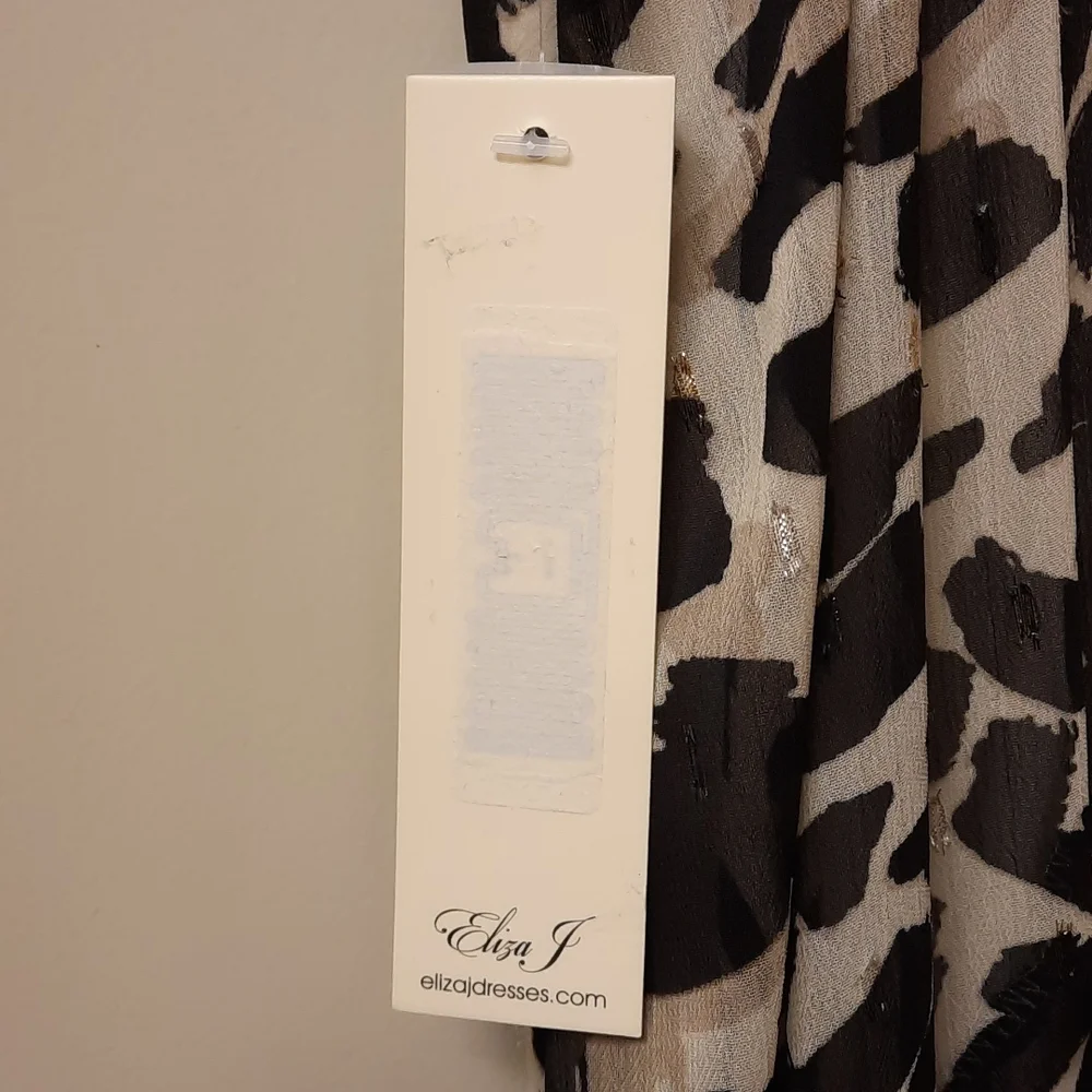 NWT, Eliza J Leopard Print Tiered Chiffon Dress - Picture 13 of 17